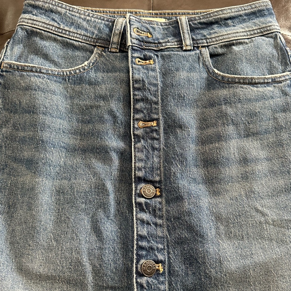 Madewell Button-Front Denim Pencil Skirt